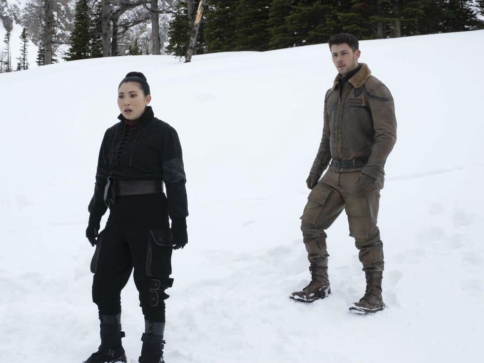 Awkwafina and Nick Jonas in Jumanji: The Next Level