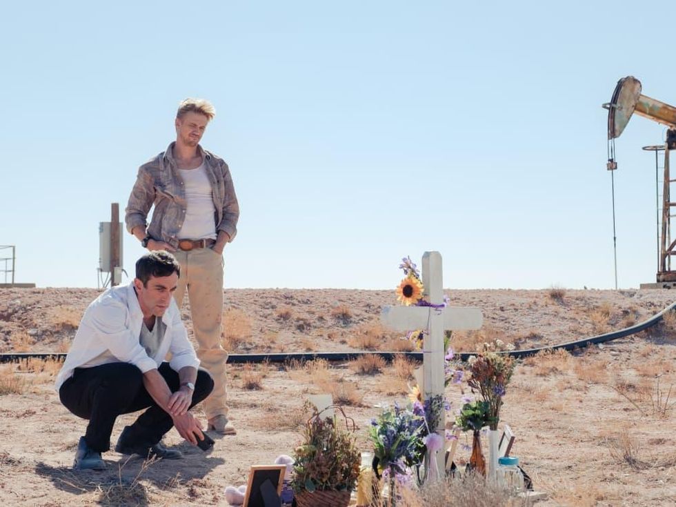 B.J. Novak and Boyd Holbrook in Vengeance