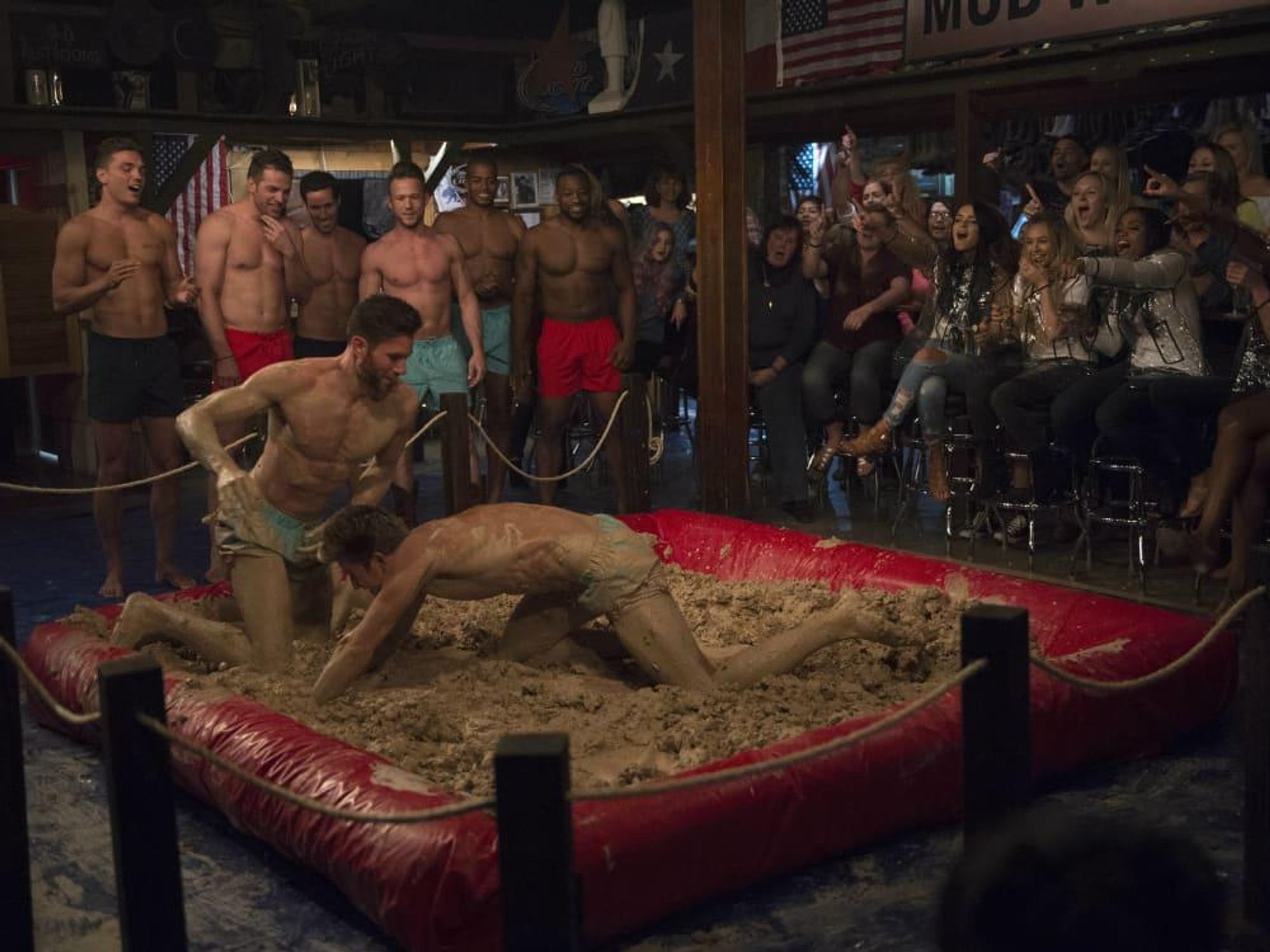 Baachelorette mud wrestling