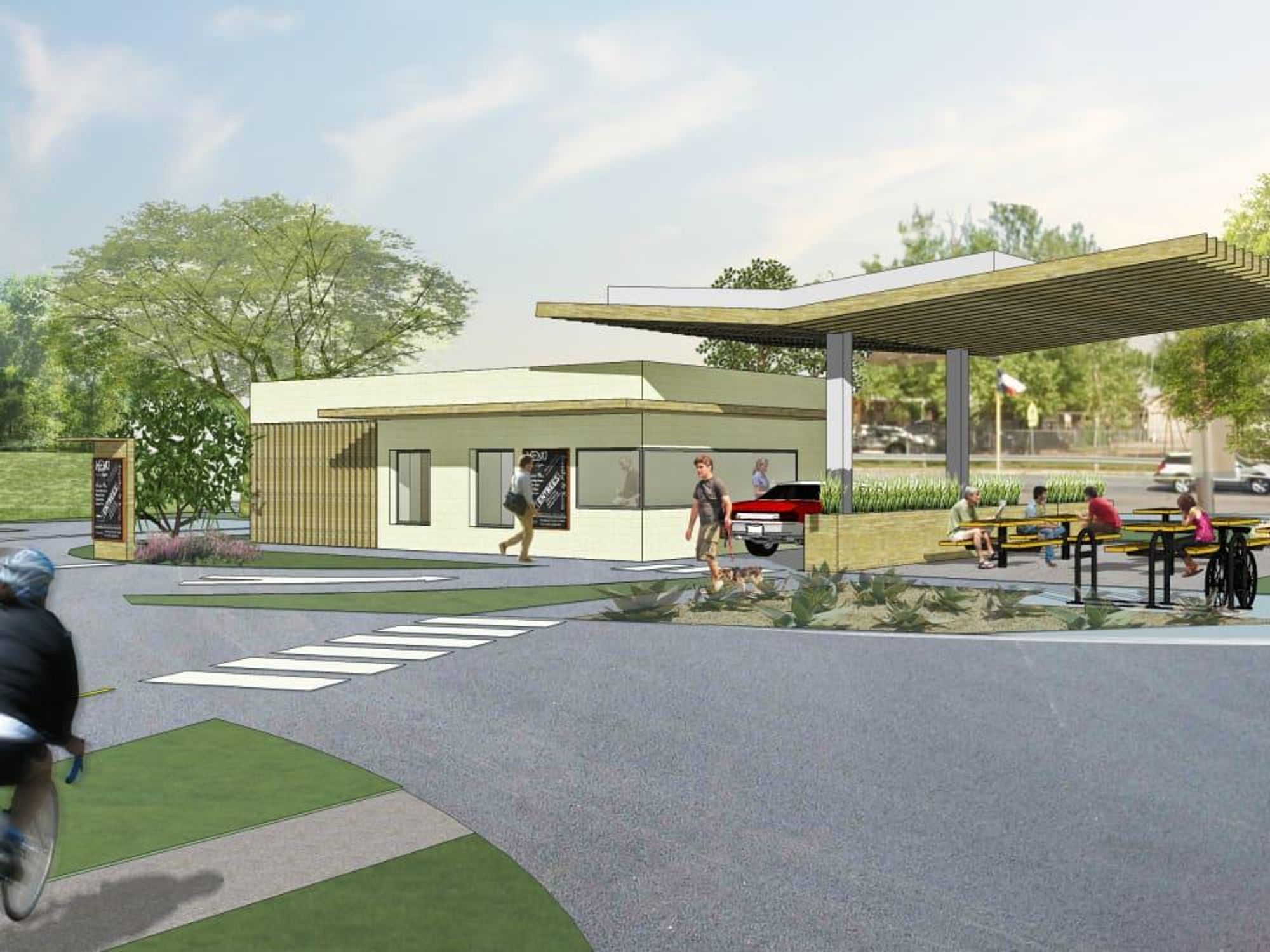 Baby Greens Austin fast food restaurant rendering Anderson Lane 2015