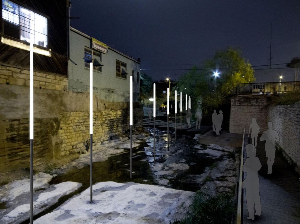 Baldridge Architects Tracing the Line Waller Creek Light Show