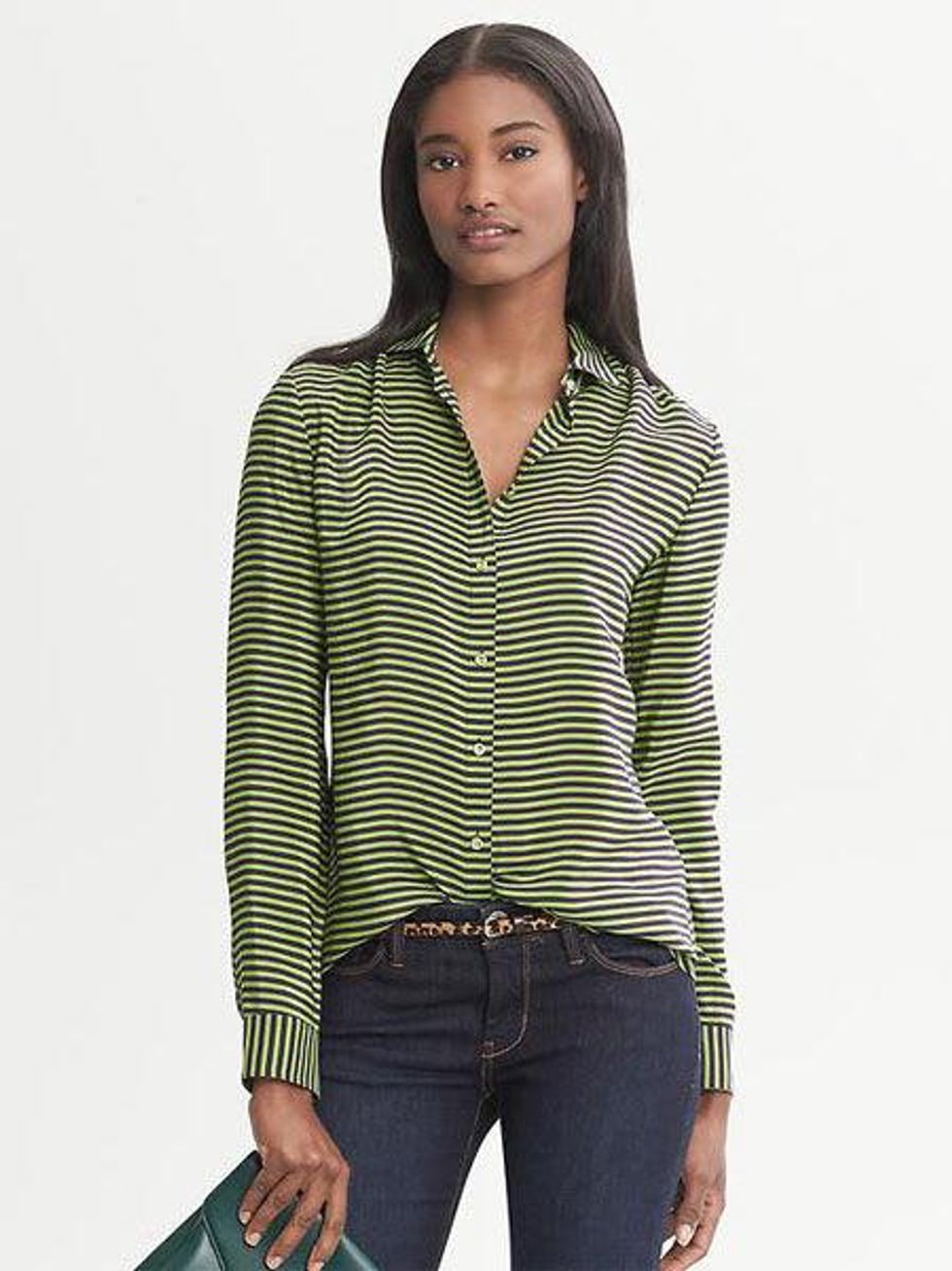 banana republic striped silk blouse