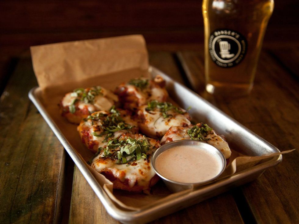 Banger's late night menu pizza bagel bites appetizer