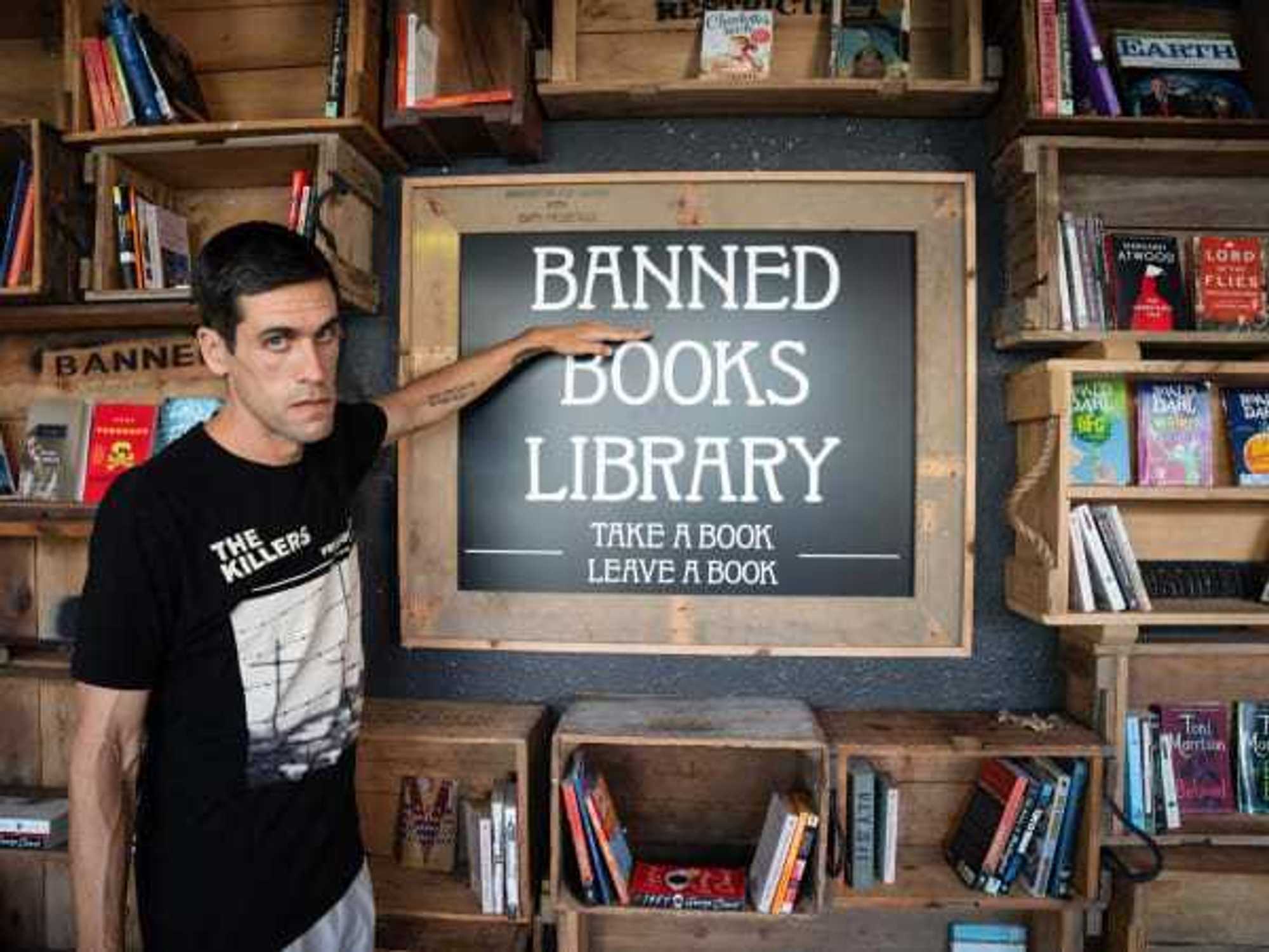 Banned books lending library, Bastrop
