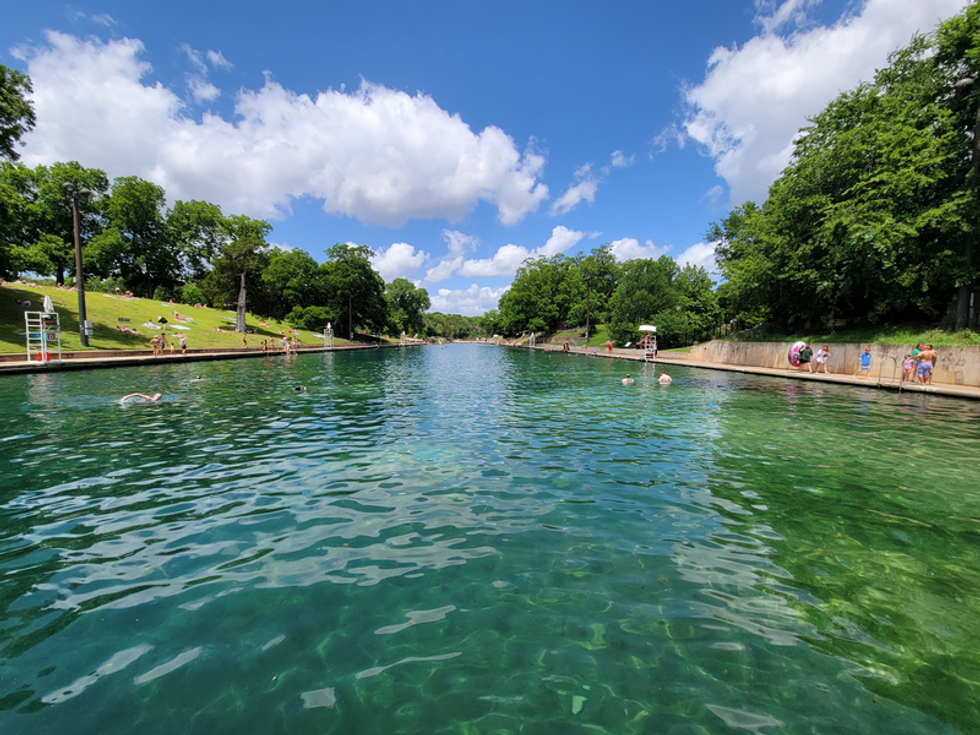 Barton Springs Pool as seen from near the dam.
