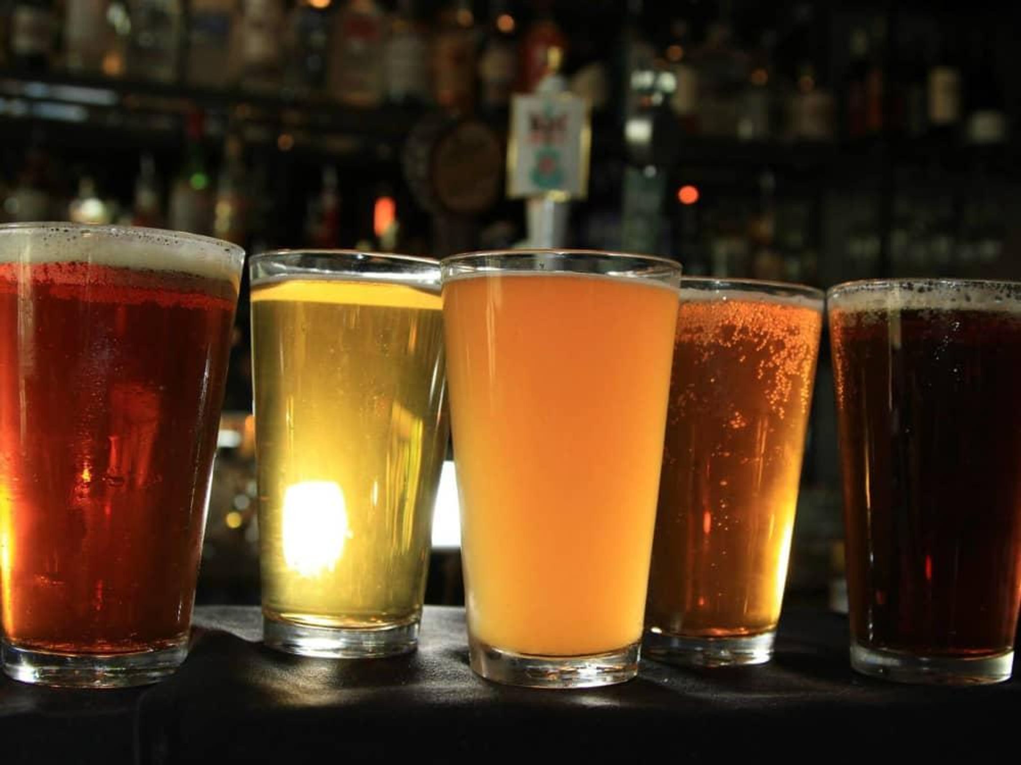 Beer light dark pints