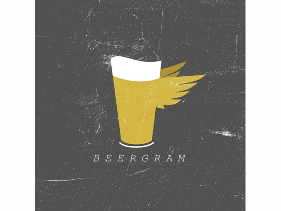BeerGram, pitcher of beer, wings, logo