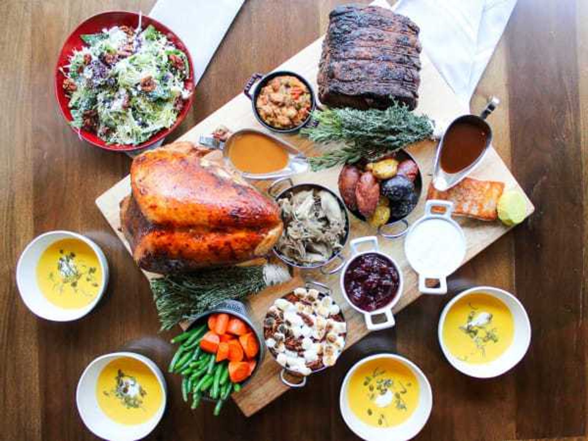 BOA Steakhouse Thanksgiving spread