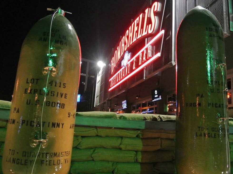Bombshells Restaurant & Bar Dallas bombs outside restaurant