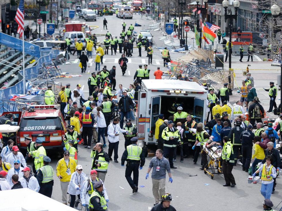Boston Marathon explosion chaos