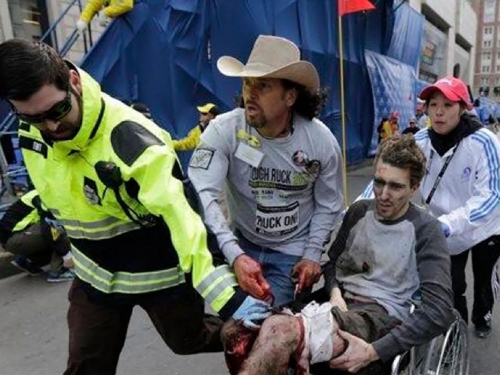 Boston Marathon explosion man injured