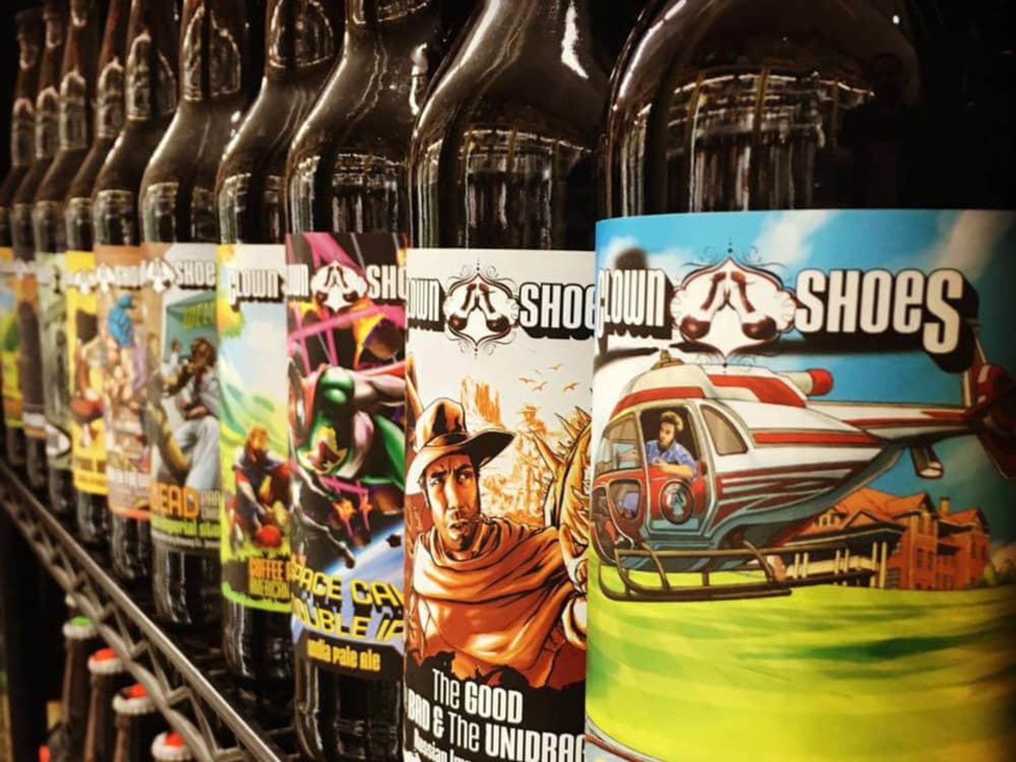 Bottled craft beer on a shelf