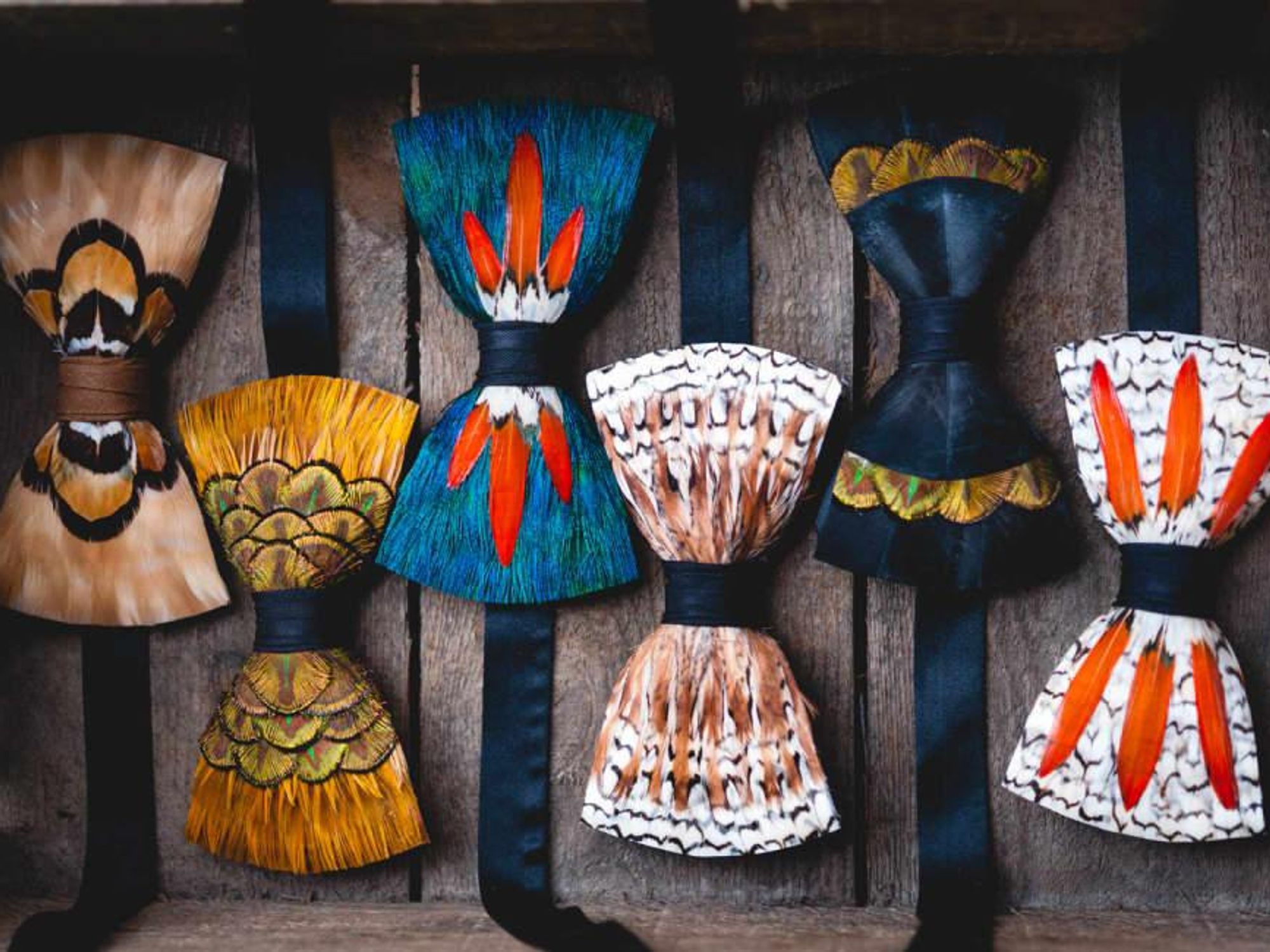 Brackish feather bow ties