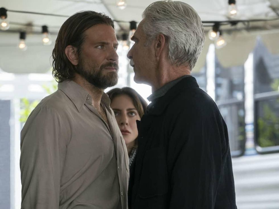 Bradley Cooper, Lady Gaga, and Sam Elliott in A Star is Born