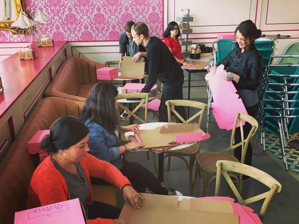 Bribery Bakery Mueller interior pink boxes