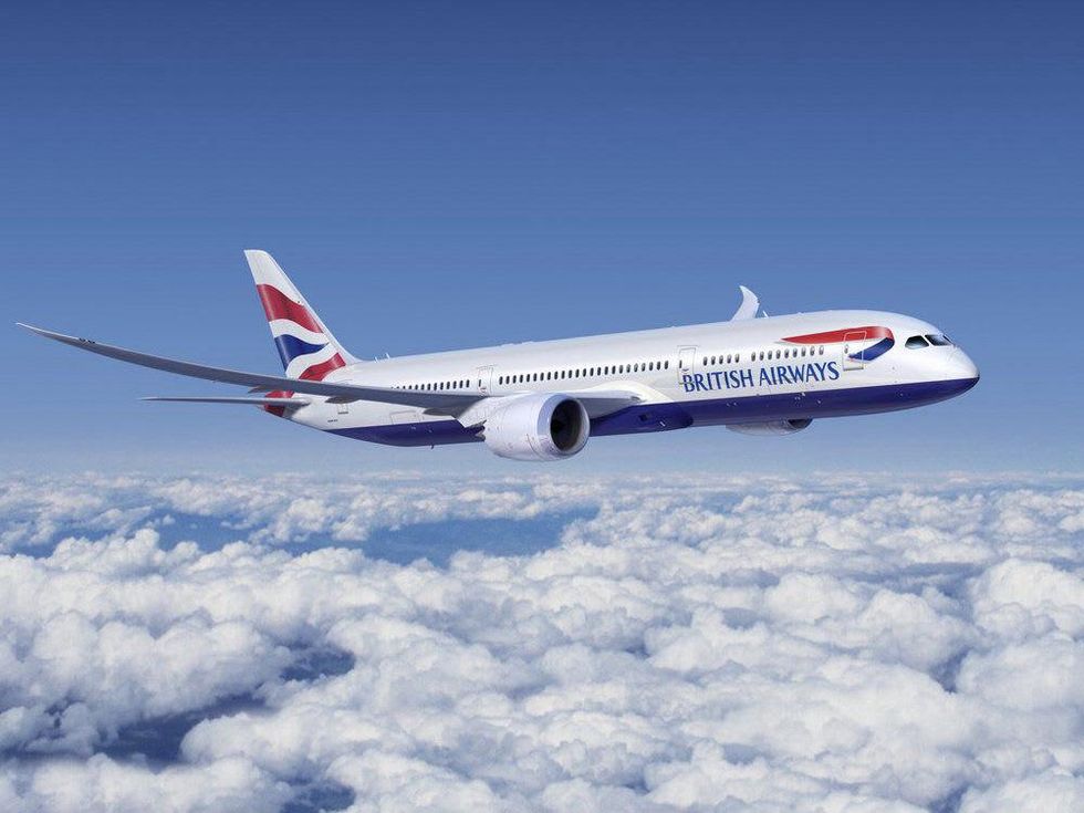 British Airways 787 dreamliner flying above the clouds