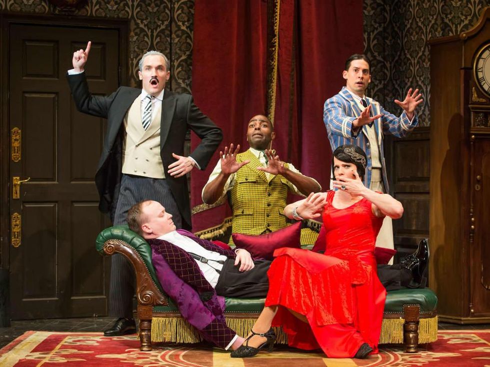 Broadway cast of The Play That Goes Wrong