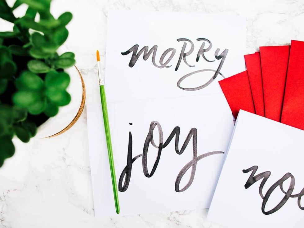Brush-Lettering Holiday Cards at Paper + Craft Pantry 2016