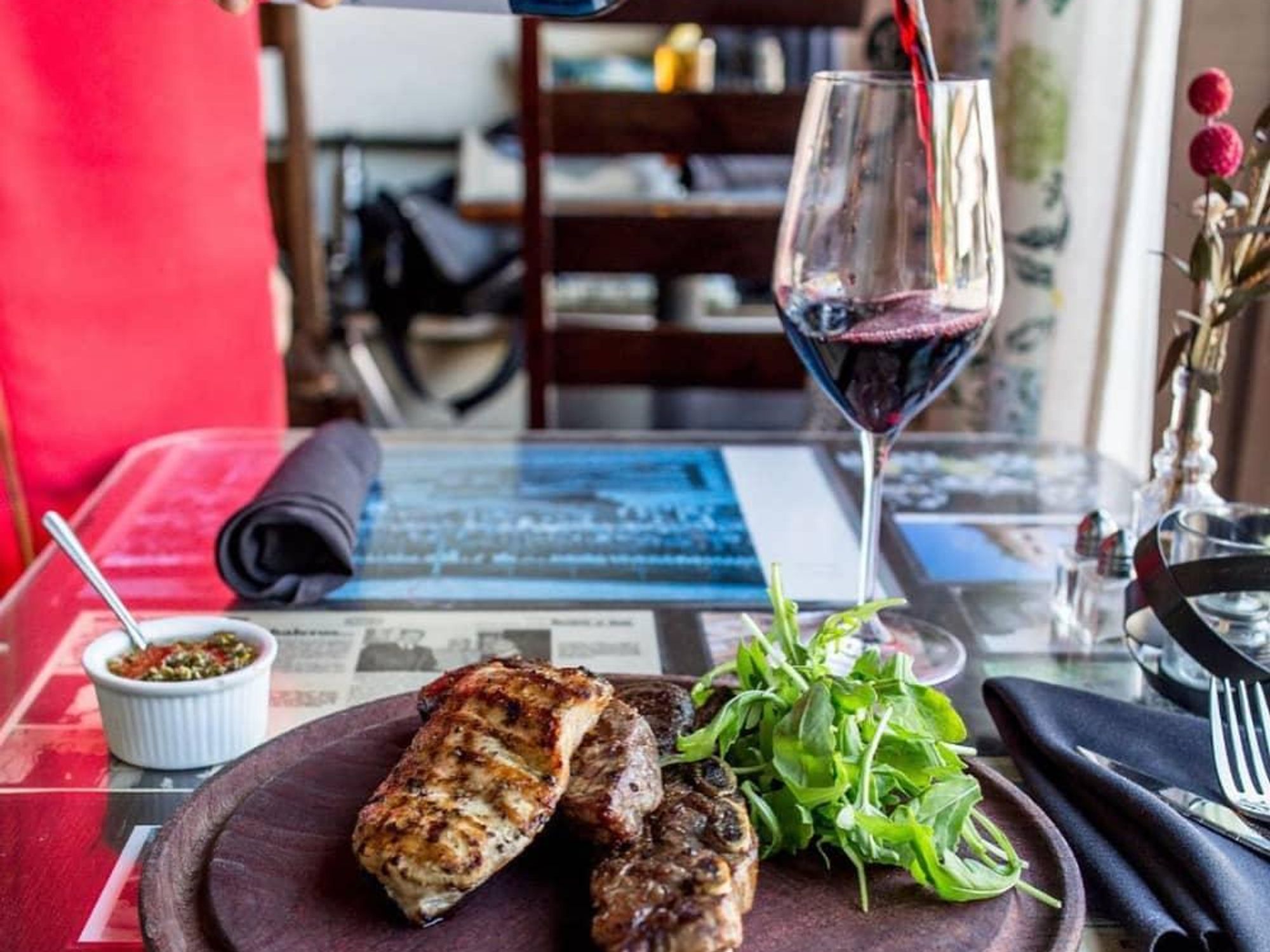 Buenos Aires Cafe wine steak