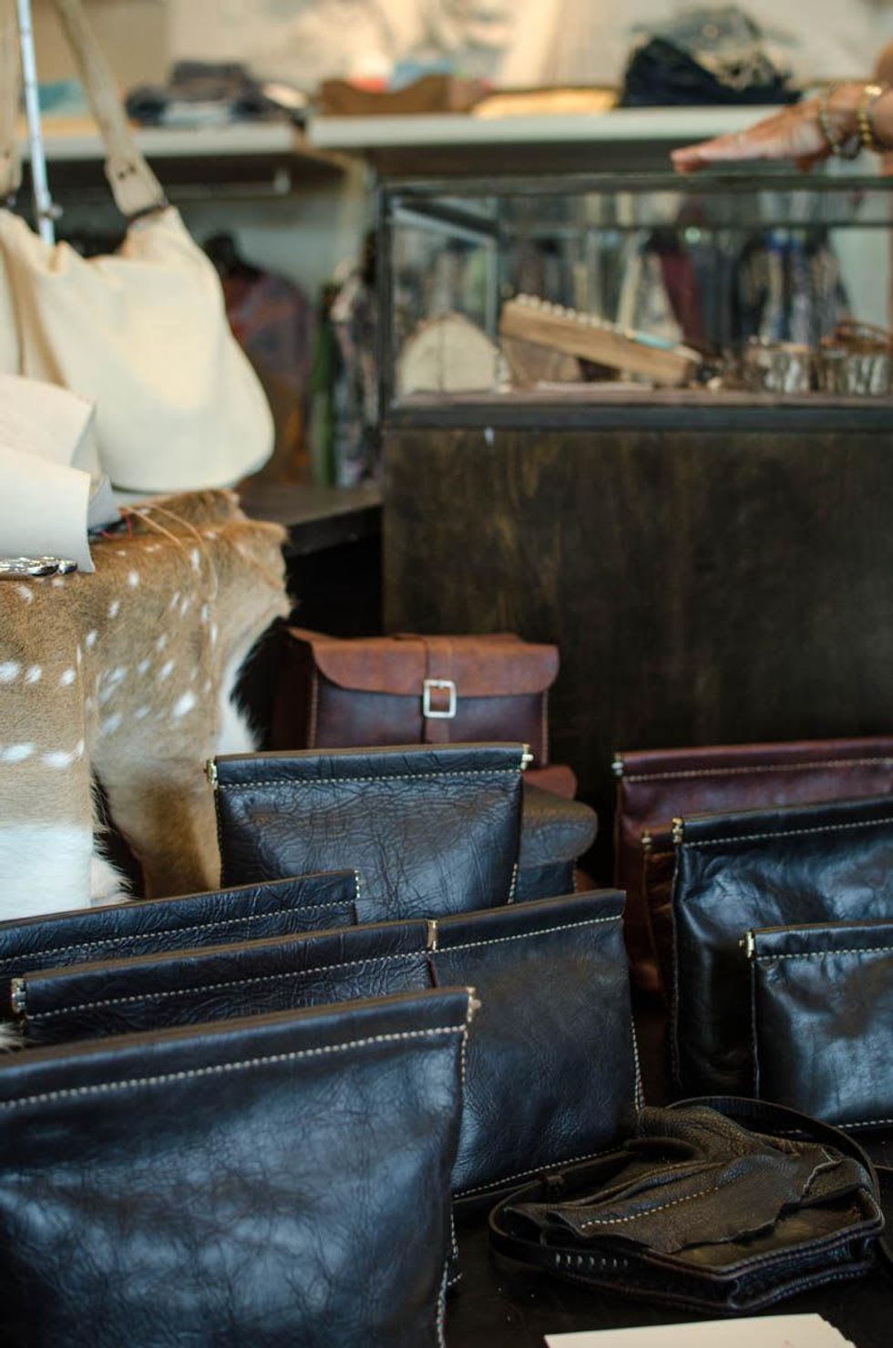 Cambria leather goods on display at By George