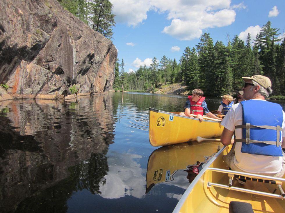 Canoeing in Canada on family vacation