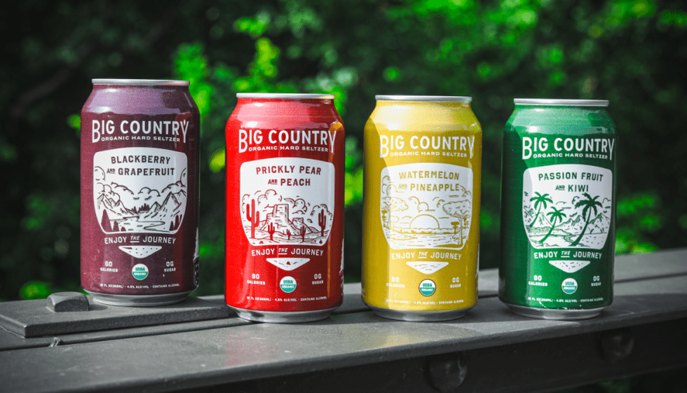 Cans of Big Country Organic Hard Seltzer