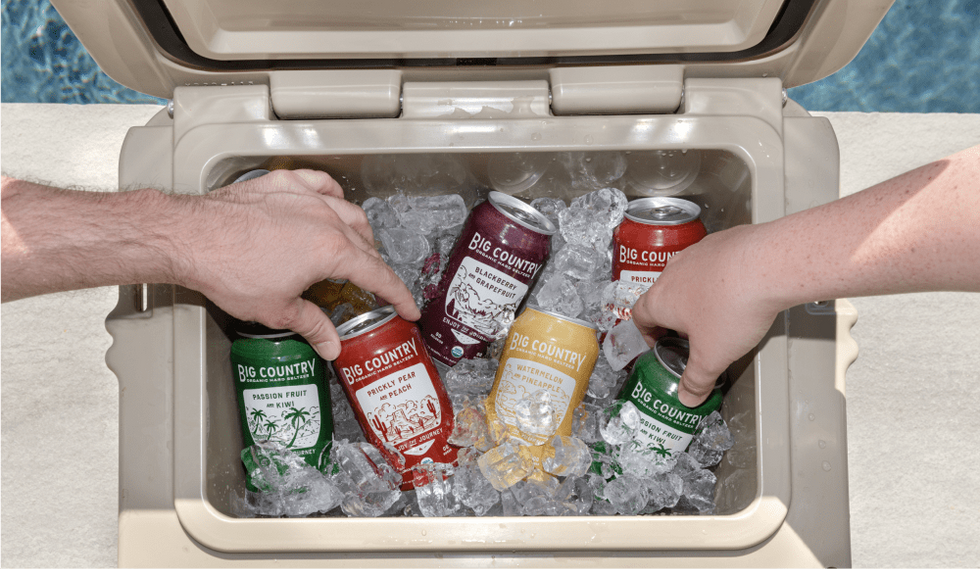 Cans of Big Country Organic Hard Seltzer