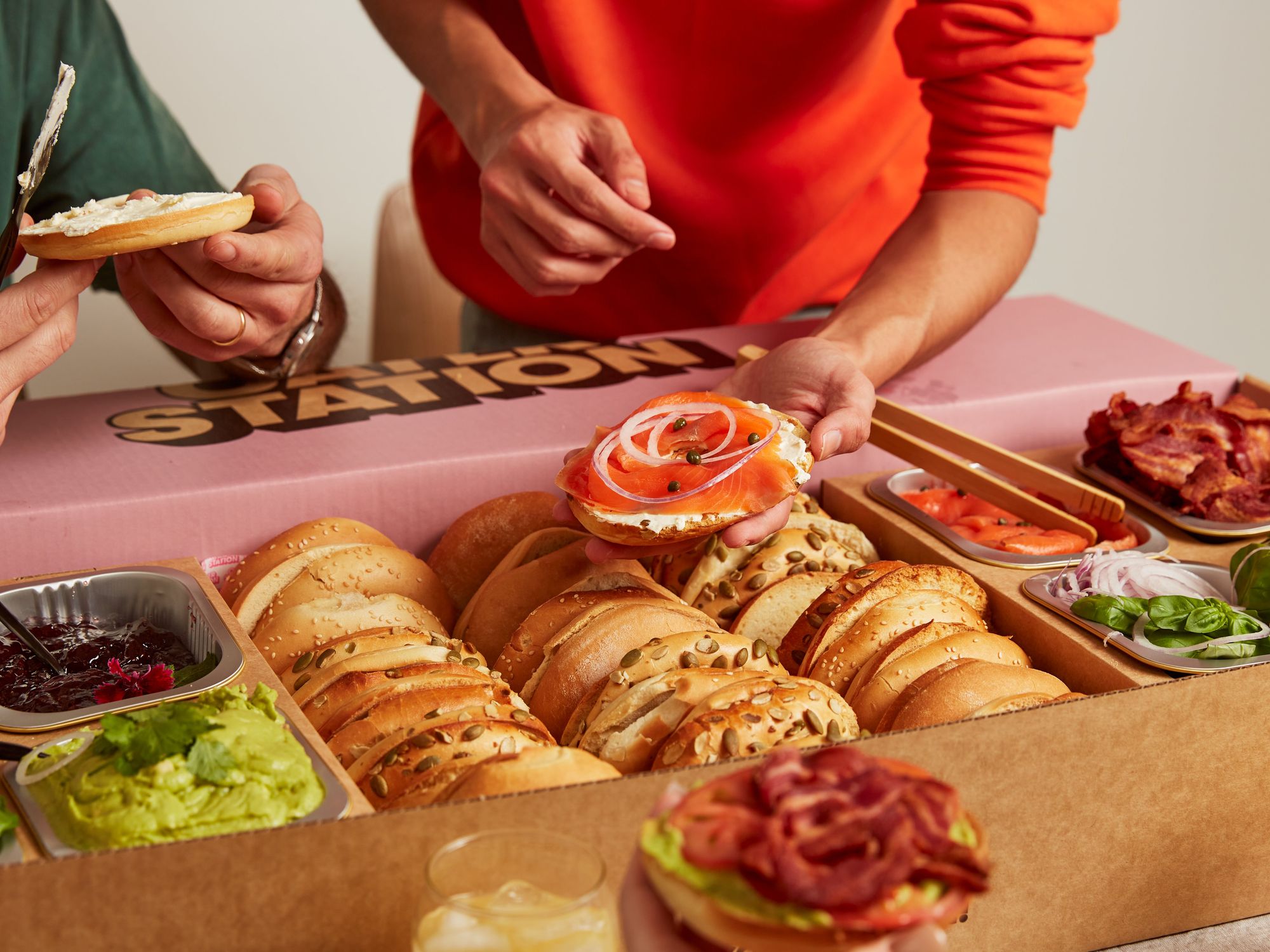 Cater station bagels