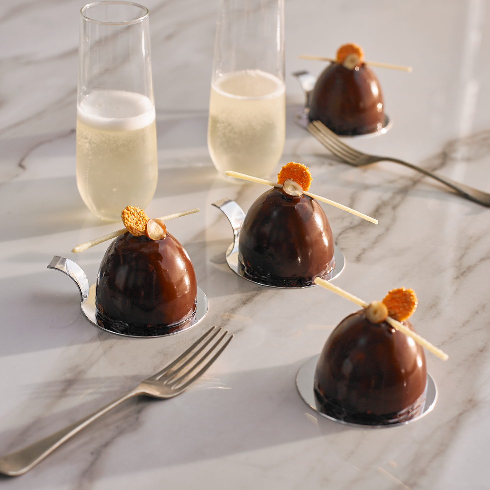 Central Market cake and champagne