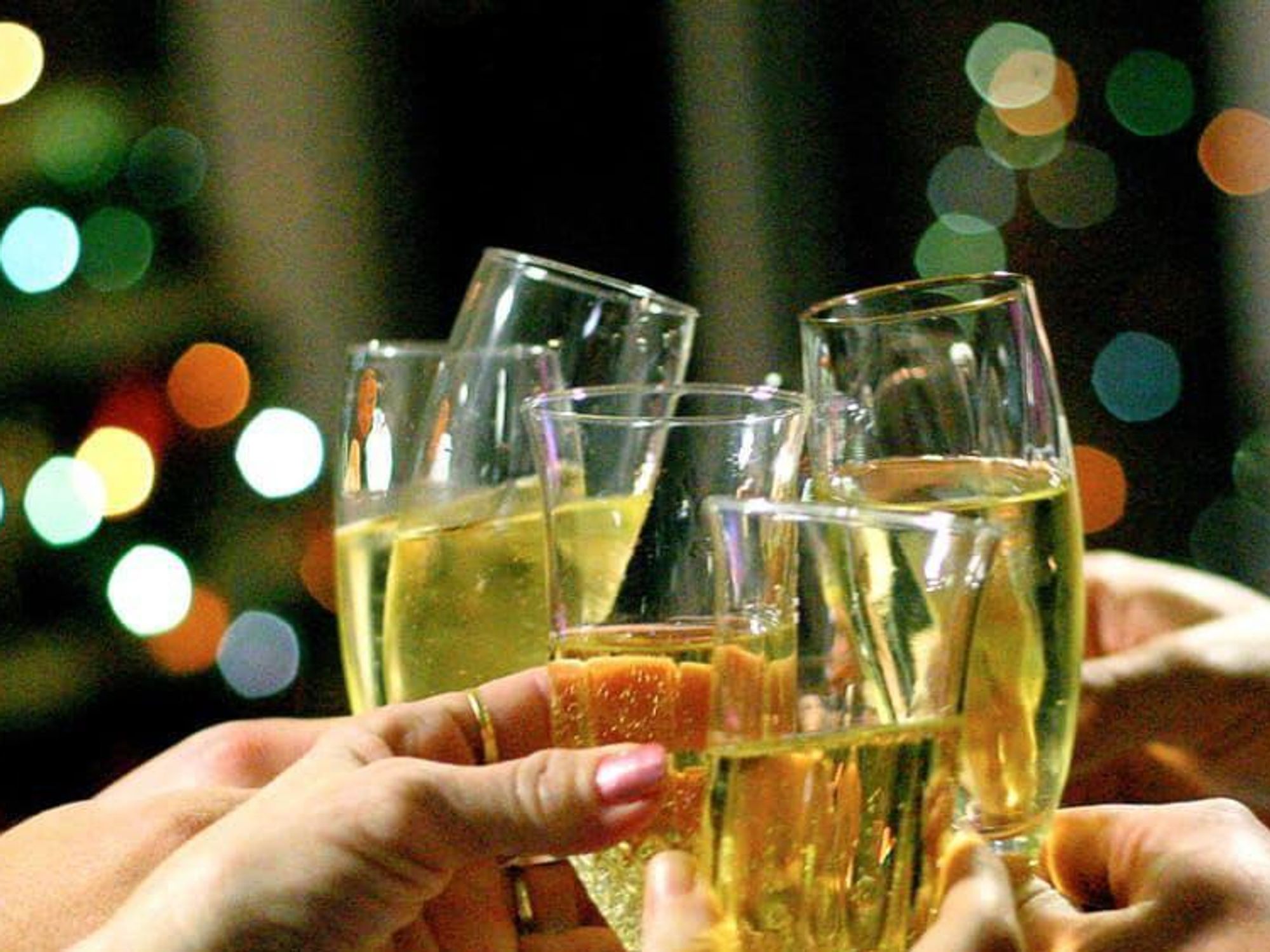 Champagne toast on New Year's Eve