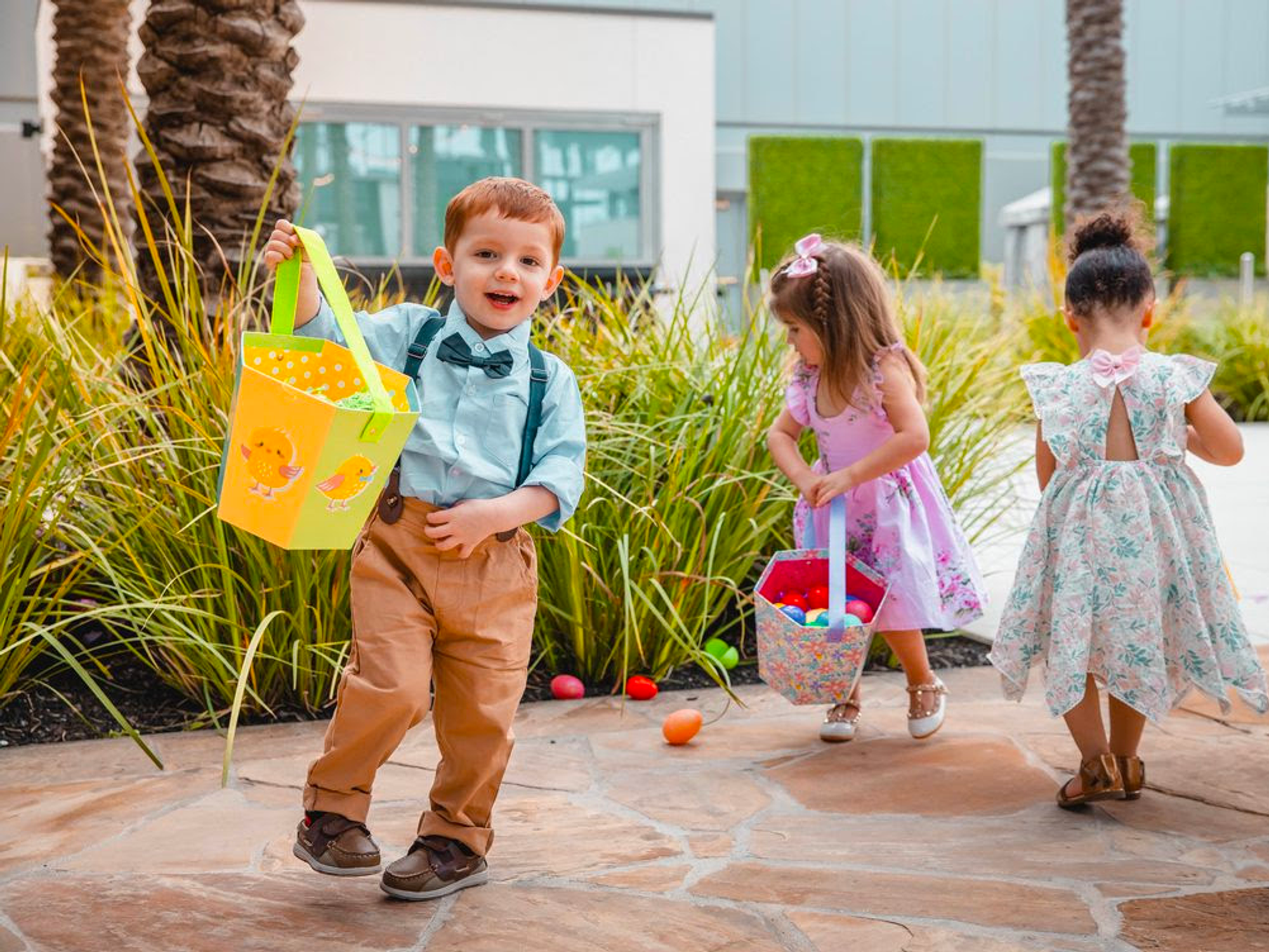 Children on an Easter egg hunt.