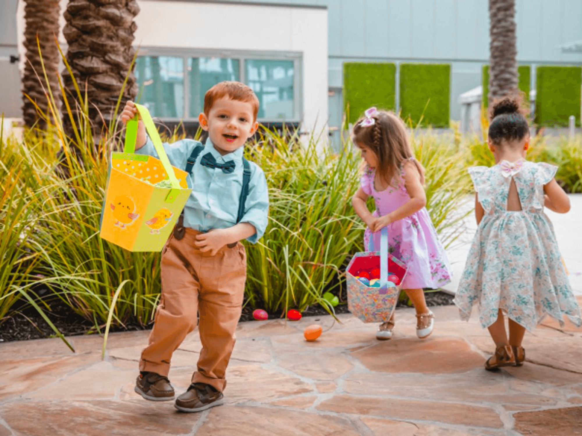 Children on an Easter egg hunt.