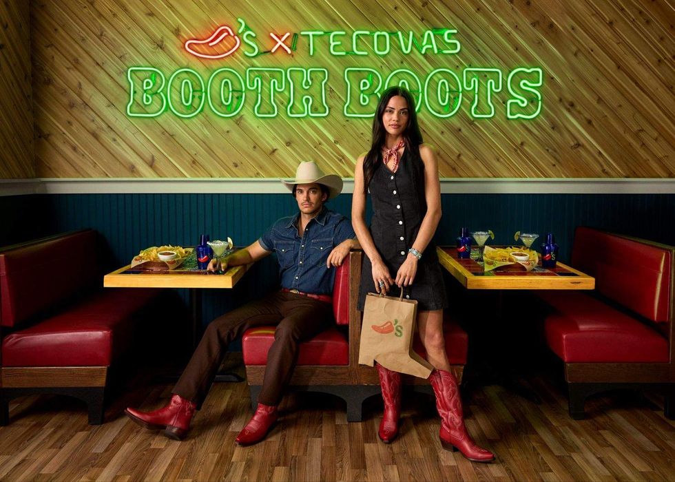 Chili's x Tecovas booth boots