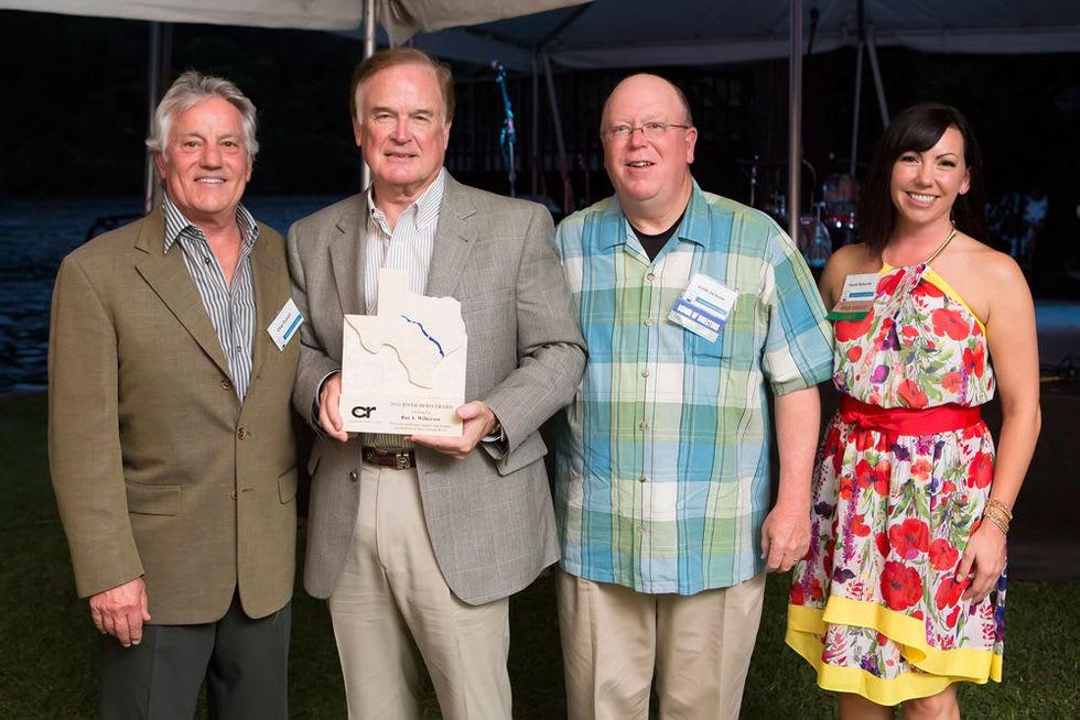 Chip Oswalt, Ray Wilkerson, Keith Jackson, and Sarah Richards with the Colorado River Alliance after presenting Ray Wilkerson with the River Hero Award at the 12th Annual Cocktails on the Colorado Gala
