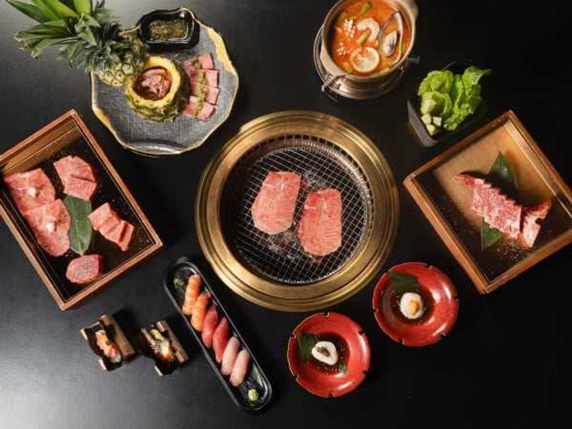 Chubby Cattle meats and sushi