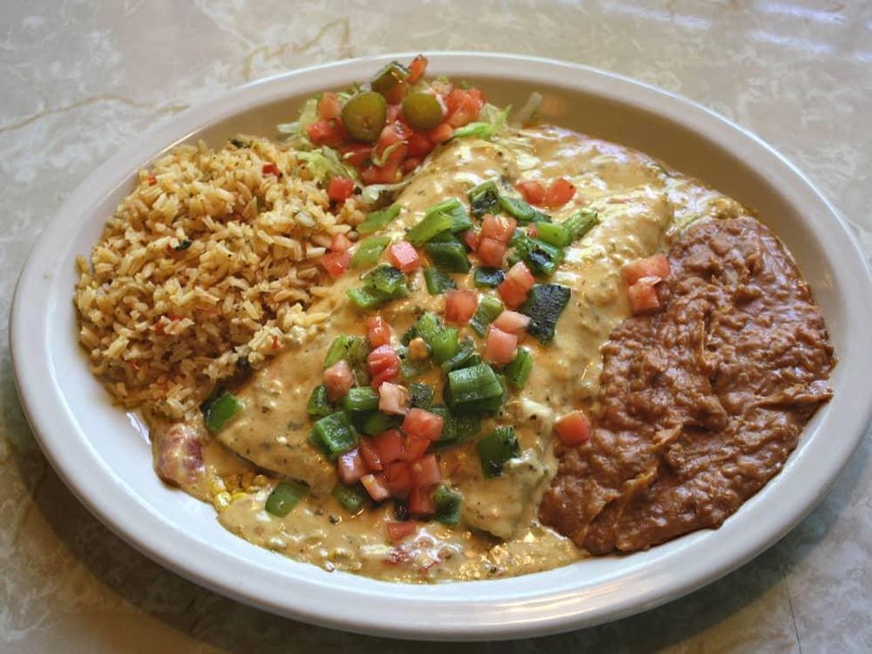 Chuy's Hatch chile enchiladas