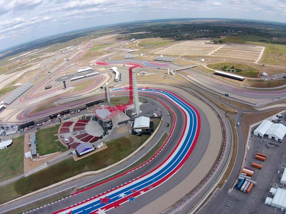 Circuit of the Americas aerial race track Austin 360 Amphitheater tower 2015