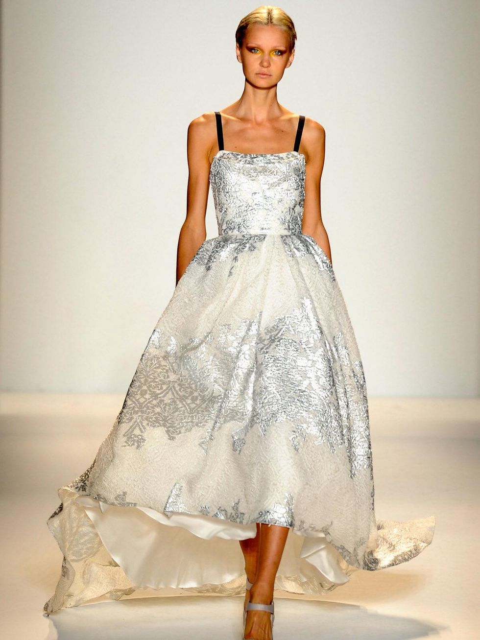 Clifford, Fashion Week spring 2013, Sunday, Sept. 9, 2012, Lela Rose, cream and silver gown