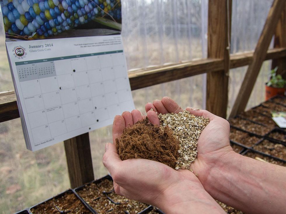 Close up of vermiculite and coconut coir