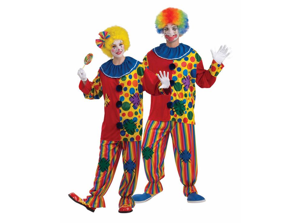 clown costumes, Halloween, adult costumes