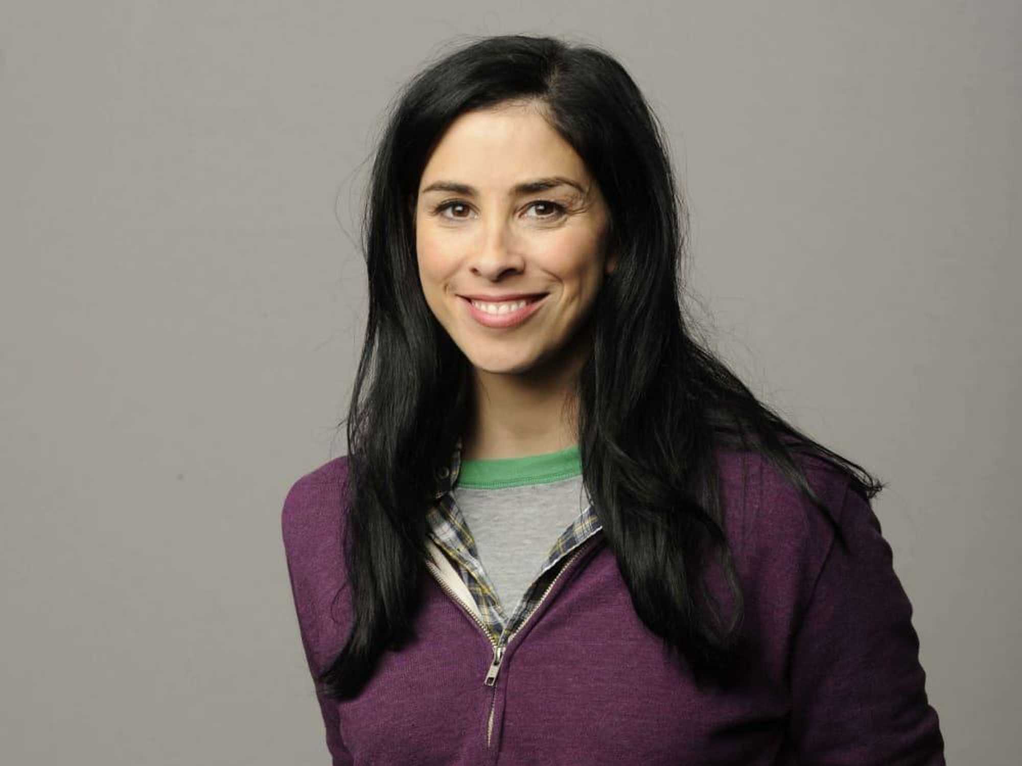comedian Sarah Silverman standing