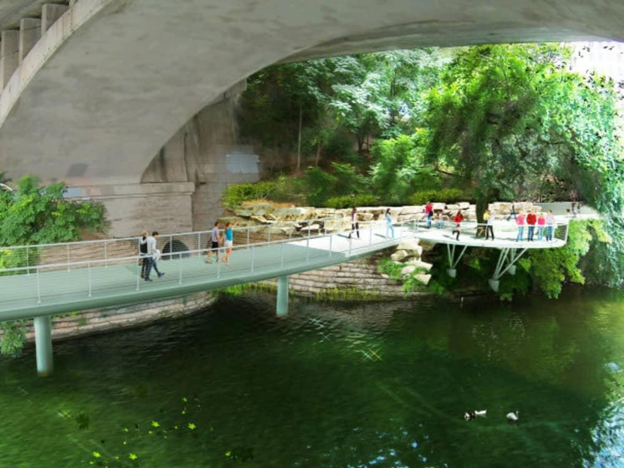 Congress Avenue boardwalk bat deck