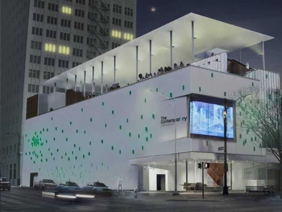 Contemporary Austin Jones Center rooftop rendering