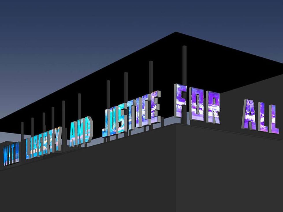 Contemporary Austin Jones Center With Liberty and Justice for All (A Work in Progress)