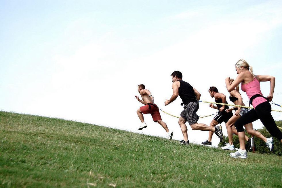 CoreFit Austin running uphill