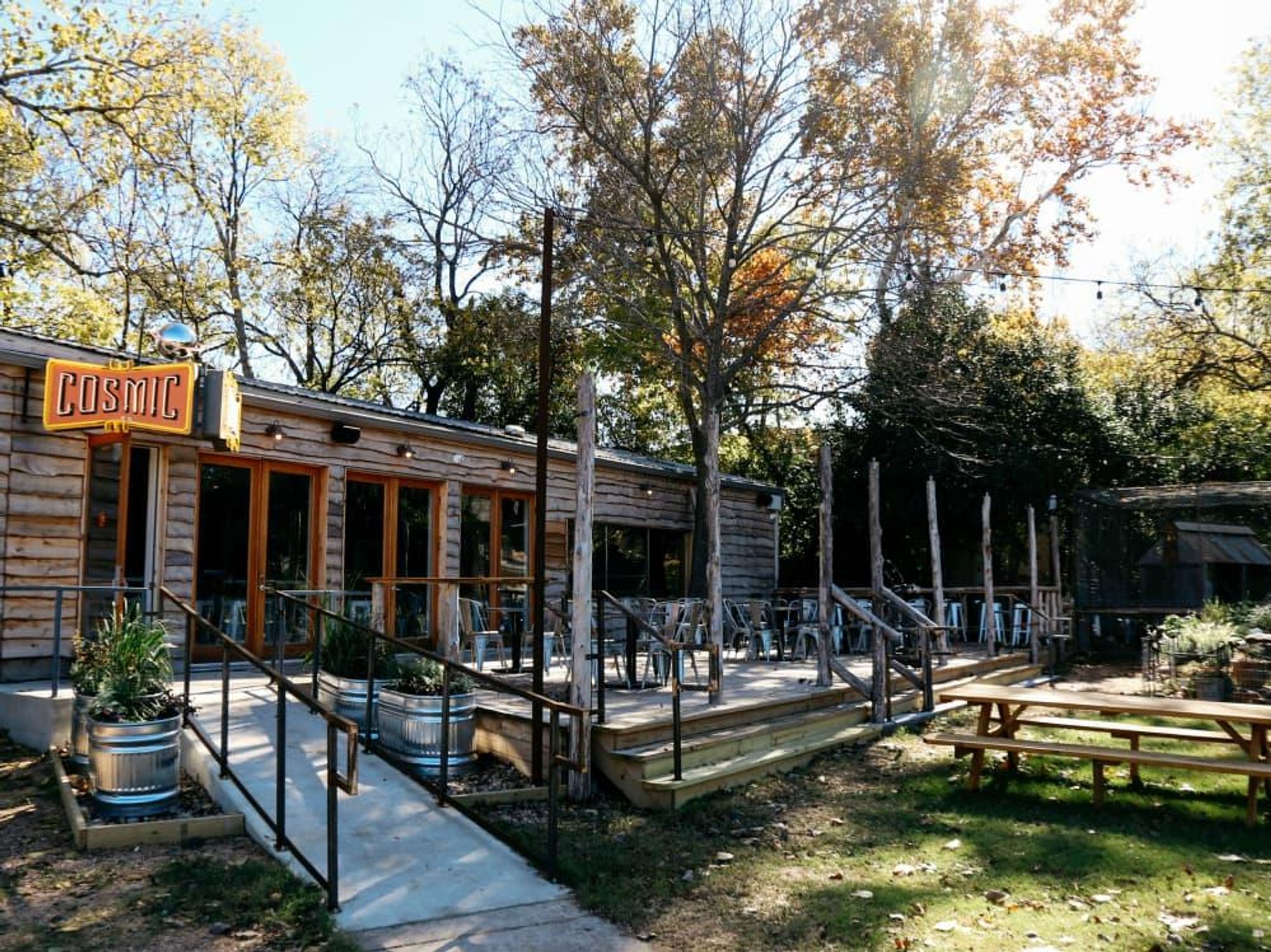 Cosmic Coffee + Beer Garden exterior