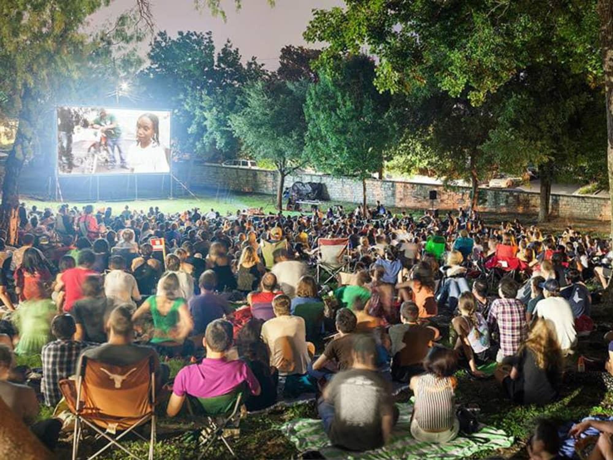 crowd at French Legation for Cinema East screening