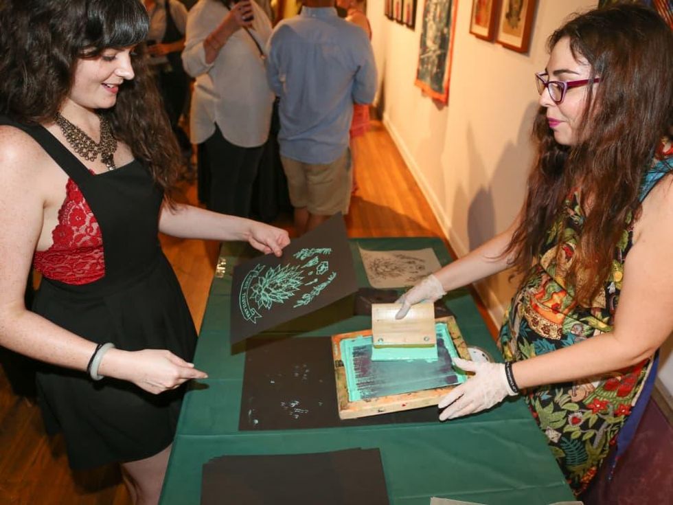 CultureMap Austin Art + Tequila at Mexic-Arte Museum Live Screen Printing