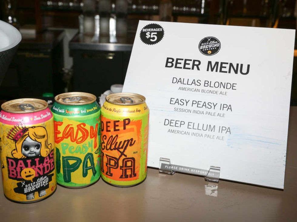 CultureMap Social: The Art Edition at Palm Door Deep Ellum Brewing Co can beers