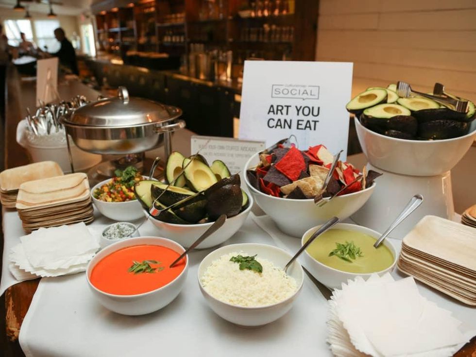 CultureMap Social: The Art Edition at Palm Door Pink Avocado Stuffed Avocados